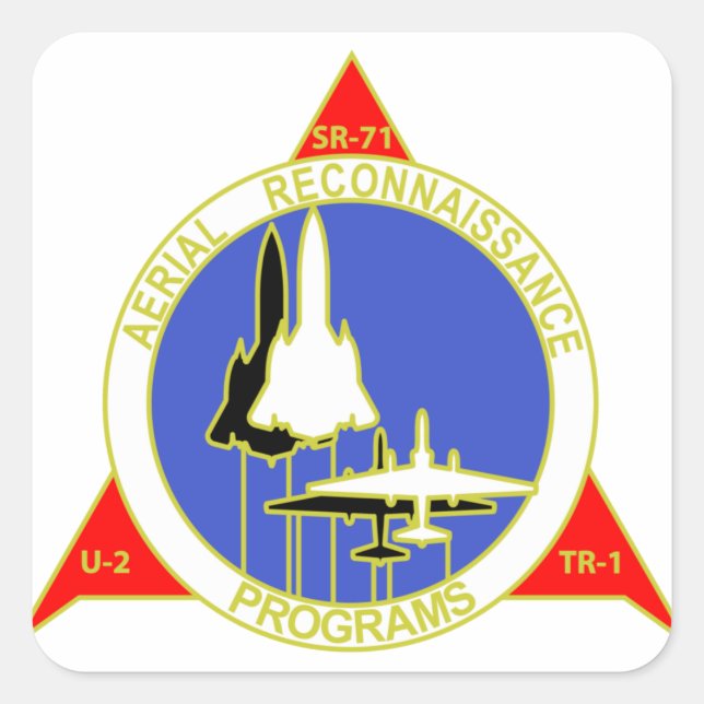 Pegatina Cuadrada Programa de reconocimiento aéreo Insignia (Anverso)