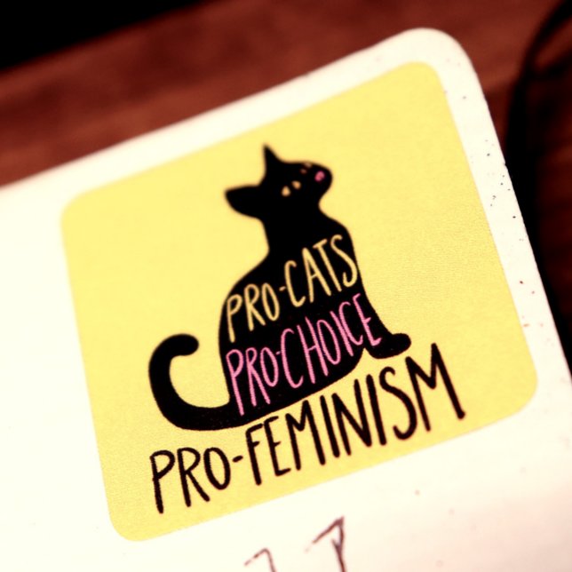 Pegatina Cuadrada Progresistas Pro-elección pro-feminismo (Subido por el creador)