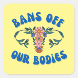 Pegatina Cuadrada Prohibición de la elección de Uterus florales de n