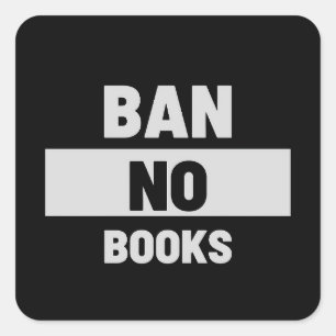 Pegatina Cuadrada Prohibición de libros