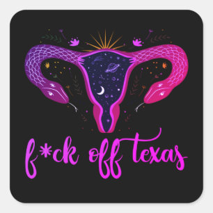 Pegatina Cuadrada Prohibición del aborto en Texas Celestial Protesta