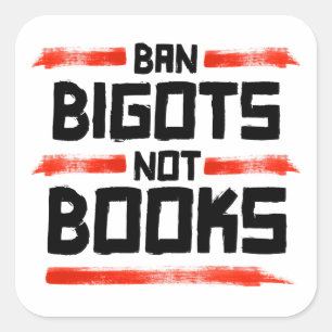 PEGATINA CUADRADA PROHIBIR BIGOTS NO LIBROS
