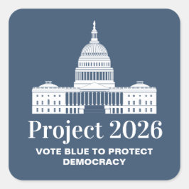 Pegatina Cuadrada Project 2026 Vote for Democracy