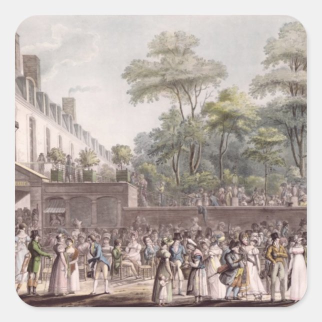 Pegatina Cuadrada "promenade" en el jardín turco (Anverso)