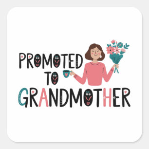 Pegatina Cuadrada Promoción de abuela