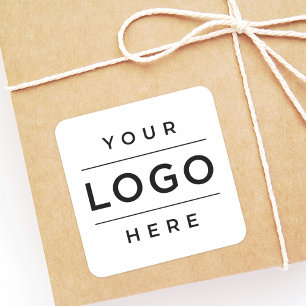 Pegatina Cuadrada Promoción de logotipo empresarial blanco personali
