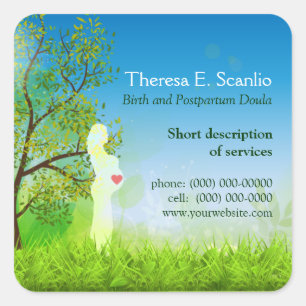 Pegatina Cuadrada Promoción de Parteras Meadow Walk Doula