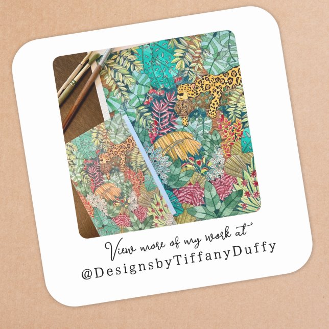 Pegatina Cuadrada Promoción de plantillas de fotos de medios sociale (Subido por el creador)