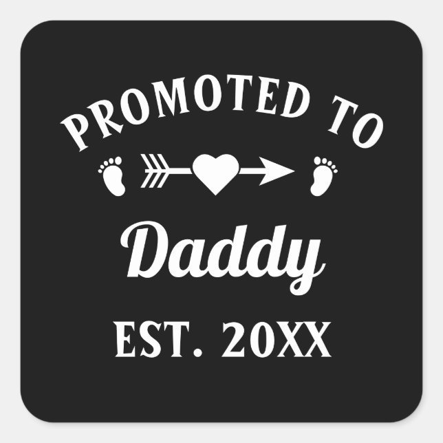 Pegatina Cuadrada Promocionado al Día del Padre Papi (Anverso)