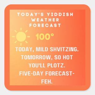 Pegatina Cuadrada Pronóstico del Tiempo en Yidis