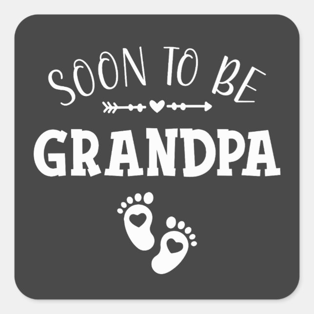 Pegatina Cuadrada Pronto se promocionará al abuelo (Anverso)