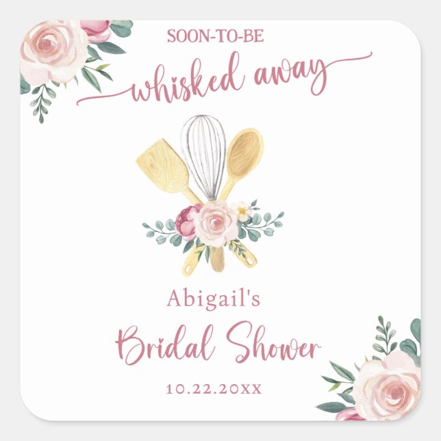 PEGATINA CUADRADA PRONTO SERÁ LLEVADA EN UN TORBELLINO DE FIESTA DE  (Anverso)