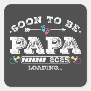 Pegatina Cuadrada Pronto será Papa 2025 cargando