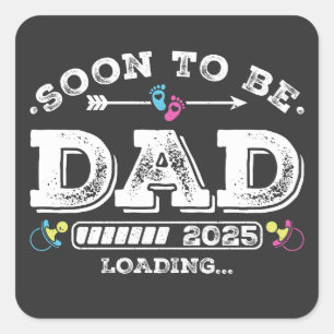 Pegatina Cuadrada Pronto será papá 2025 cargando