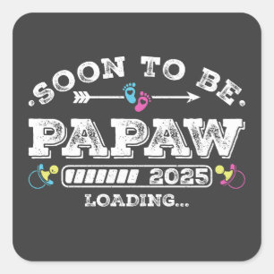 Pegatina Cuadrada Pronto será Papaw 2025 Cargando