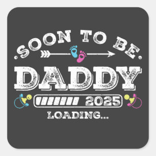 Pegatina Cuadrada Pronto será Papi 2025 cargando