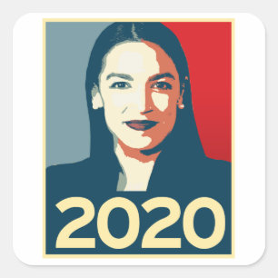 Pegatina Cuadrada Propaganda AOC 2020