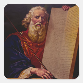 Pegatina Cuadrada Prophet Moses on Mount Sinai – High-Fidelity Epic 