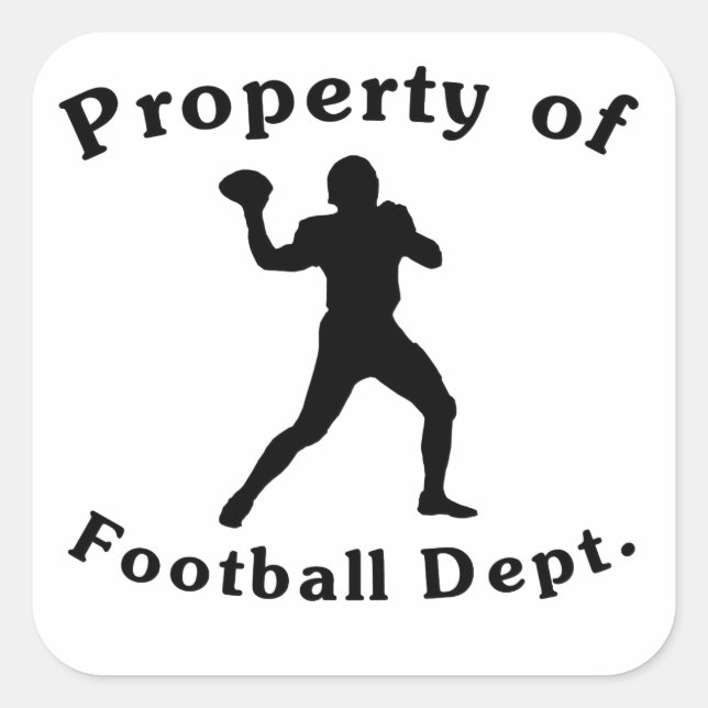 Pegatina Cuadrada Propiedad Del Departamento De Fútbol (Anverso)