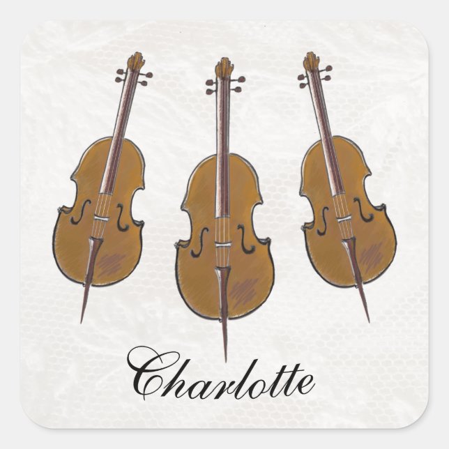 Pegatina Cuadrada Propiedad del libro cello (Anverso)