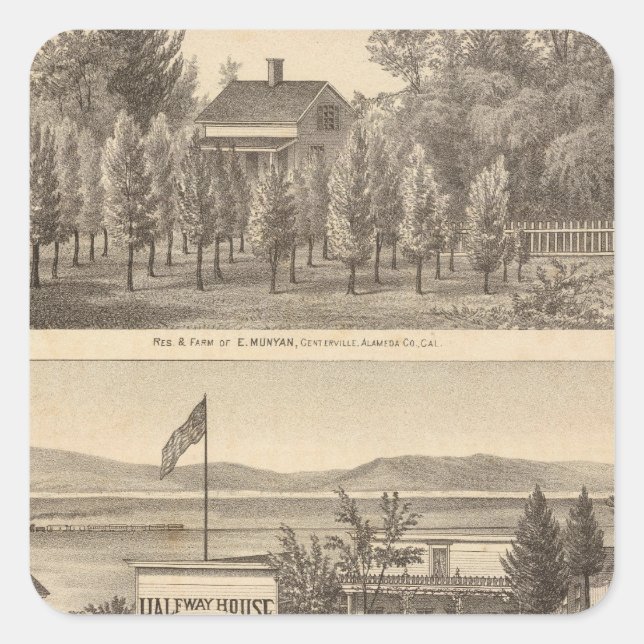 Pegatina Cuadrada Propiedades de Munyan, Armstrong, Kapp (Anverso)