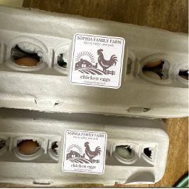 Pegatina Cuadrada Propietario de la granja de pollos de cosecha de v