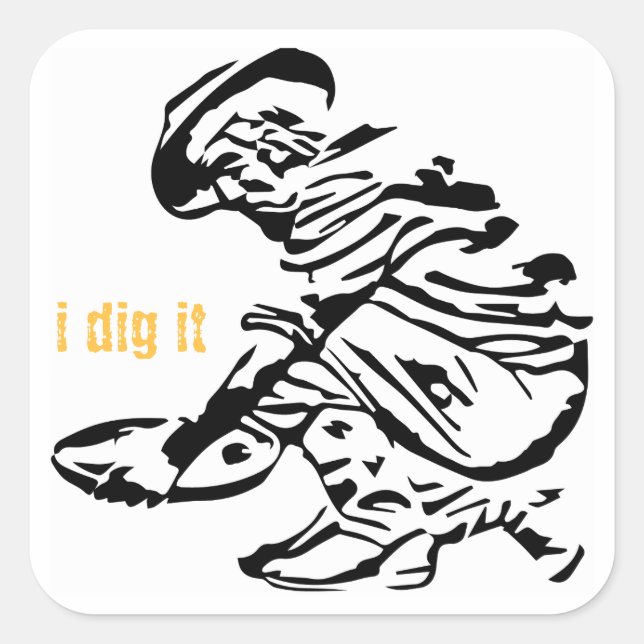 Pegatina Cuadrada Prospector de oro (Anverso)