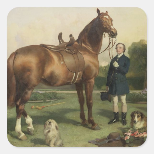 Pegatina Cuadrada Prosperidad (aceite sobre lienzo) (Anverso)