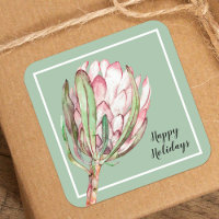 Protea tropical rosada floral en la menta
