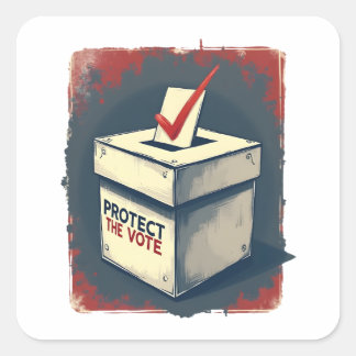 Pegatina Cuadrada Protege el voto