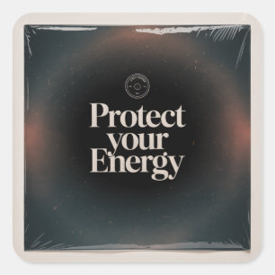 Pegatina Cuadrada Protege Tu Energía