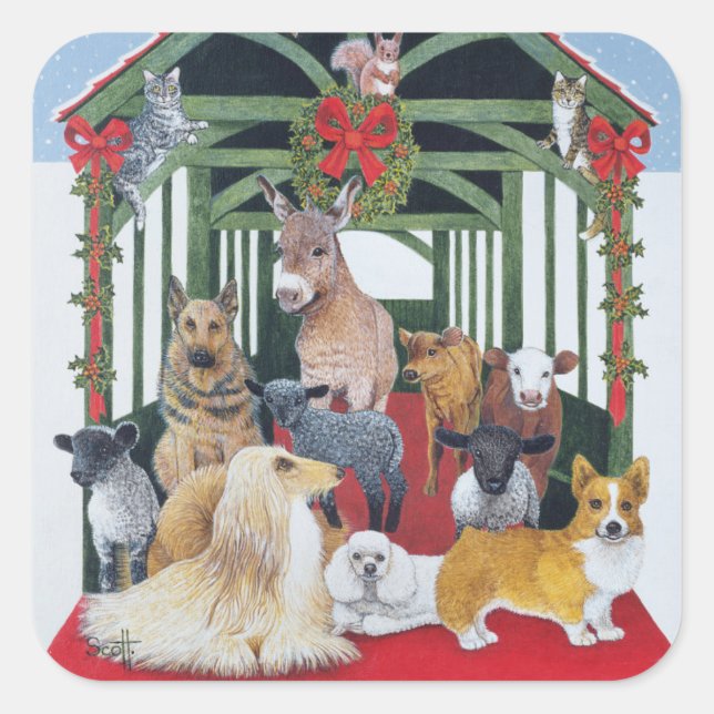 Pegatina Cuadrada Protegido (Anverso)