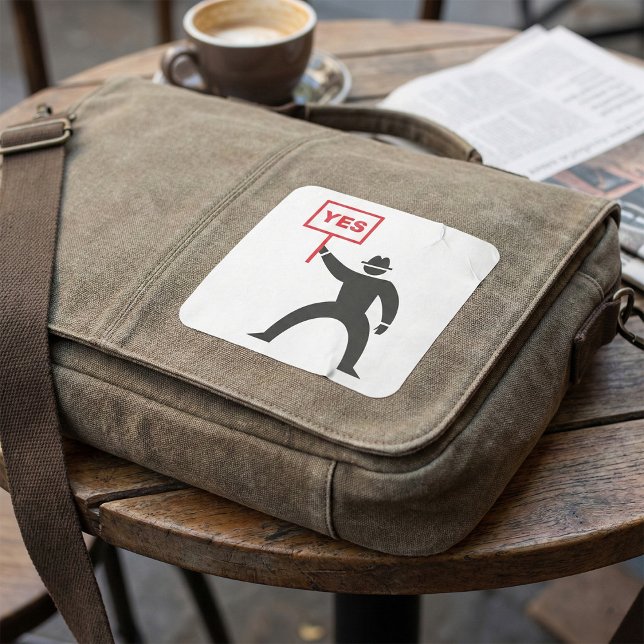 Pegatina Cuadrada Protesta de la figura de negrita Sí Rótulo Minimal (Subido por el creador)