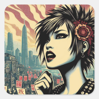 Pegatina Cuadrada Protesta 'REBEL RISING'