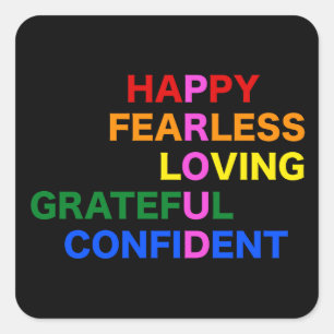 Pegatina Cuadrada PROUD Bright Black