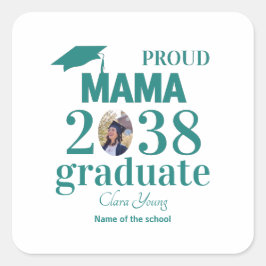 Pegatina Cuadrada Proud mama personalized graduation