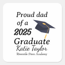 Pegatina Cuadrada Proud mom of graduate 