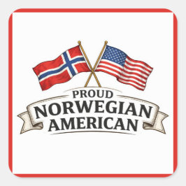 Pegatina Cuadrada Proud Norwegian American Stickers