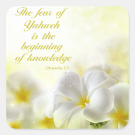 Pegatina Cuadrada Proverbios 1:7 | Cita bíblica