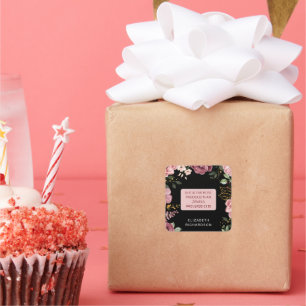 Pegatina Cuadrada Proverbios 31 Escrituras rosa y negro