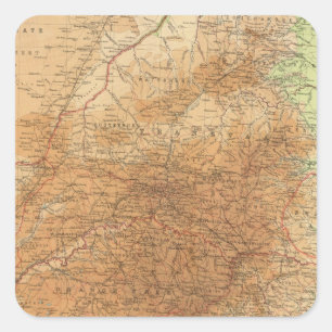 Pegatina Cuadrada Provincia de cabo, Transvaal, sección del este