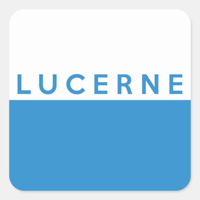 Pegatina Cuadrada provincia de lucerna Suiza nombre de texto de la b (Anverso)