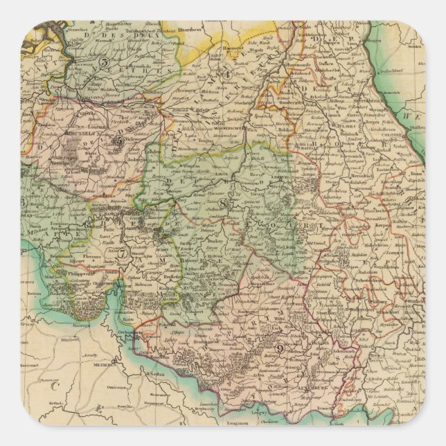 Pegatina Cuadrada Provincias de Bélgica (Anverso)