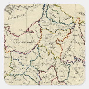 Pegatina Cuadrada Provincias de Francia