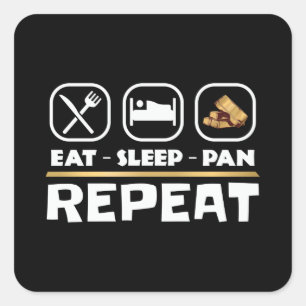 Pegatina Cuadrada Proyección de oro prospección de Pan de sueño orie