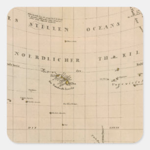 Pegatina Cuadrada Proyección rara de Polo Norte