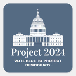 Pegatina Cuadrada Proyecto 2024 Votación por la democracia