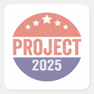 Pegatina Cuadrada Proyecto 2025 Trump American Patroitic USA