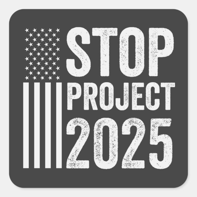 Pegatina Cuadrada Proyecto 2025 Trump Estados Unidos (Anverso)