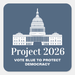 Pegatina Cuadrada Proyecto 2026 Vota por la Democracia